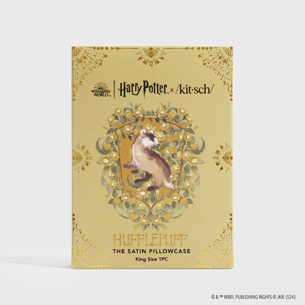 Kitsch x Harry Potter Satin Pillowcase in Hufflepuff 4 Pack - King