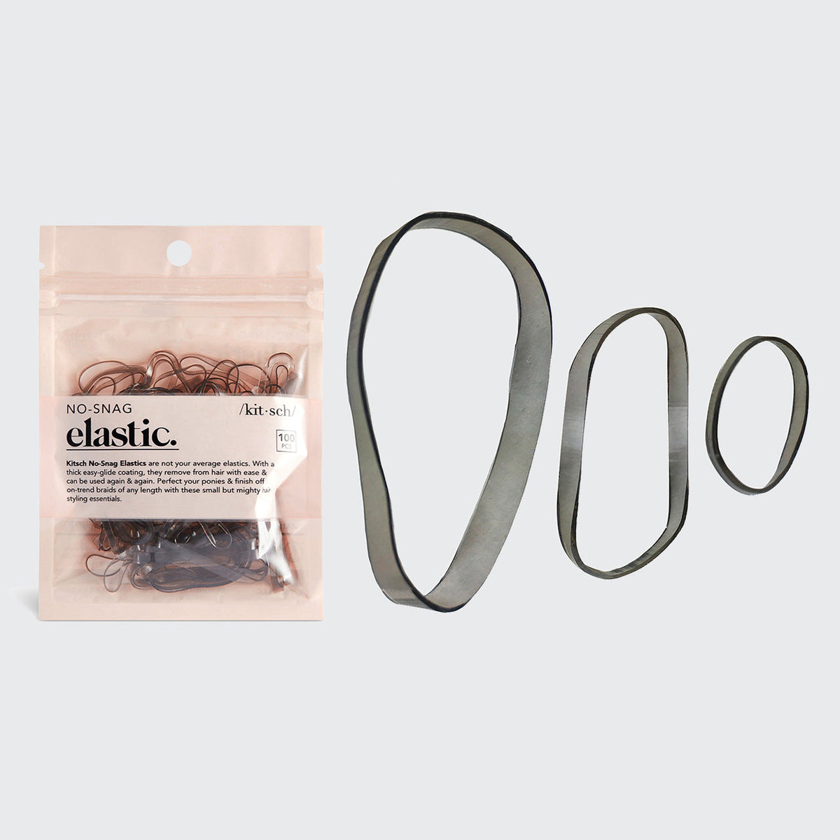 Brown No-Snag Elastics 100pc Set
