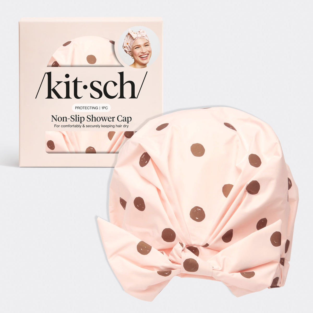 Blush Dot Shower Cap