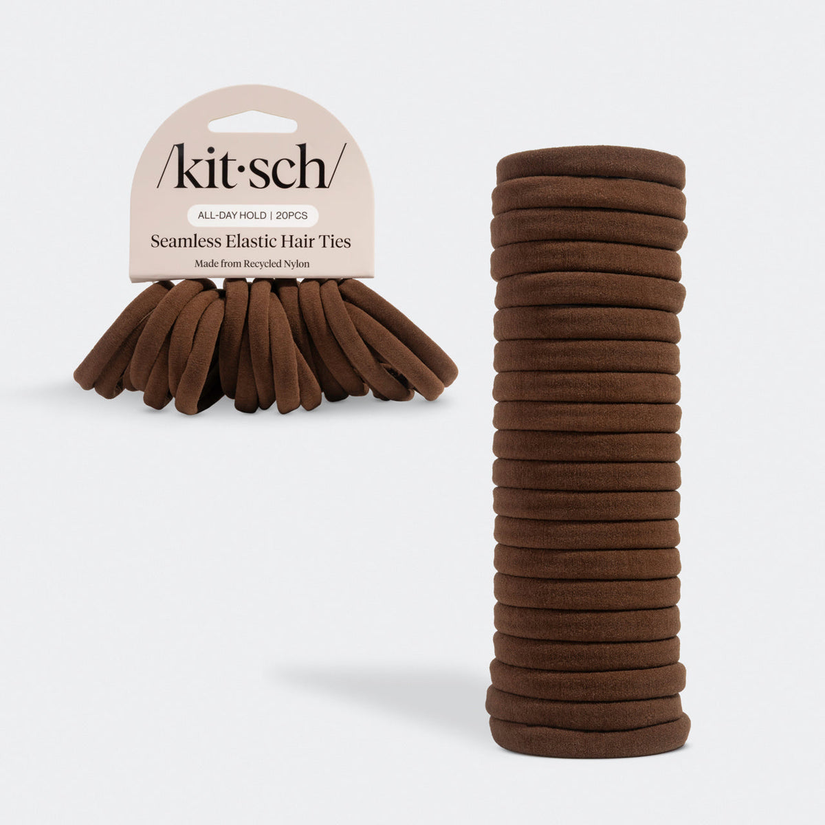 Chocolate Seamless Hair Elastics 20pc Set