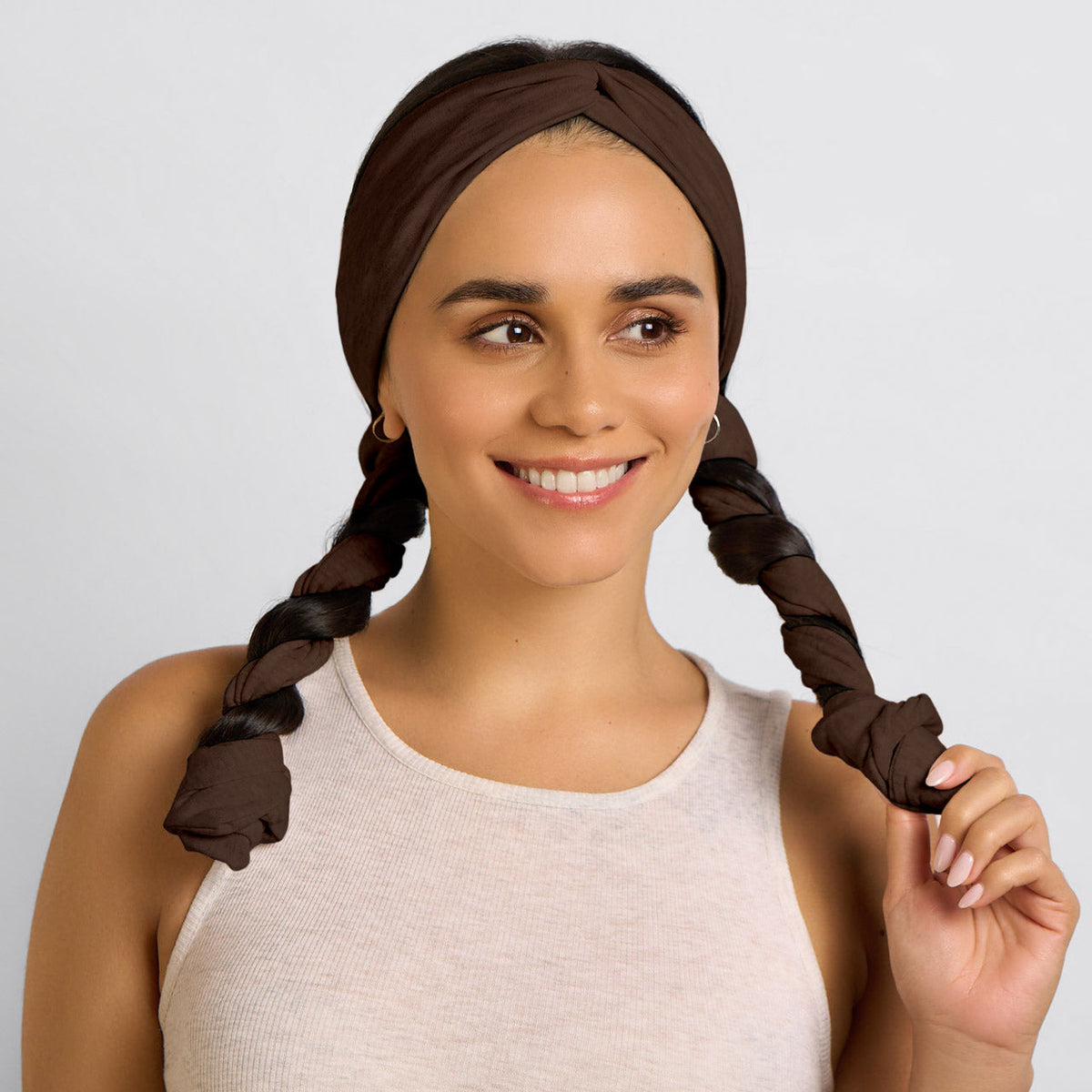 Chocolate Brown Set & Flow Active Curling Headband