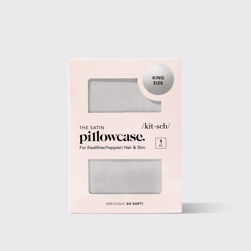 Satin Pillowcase in Silver 4 Pack - King