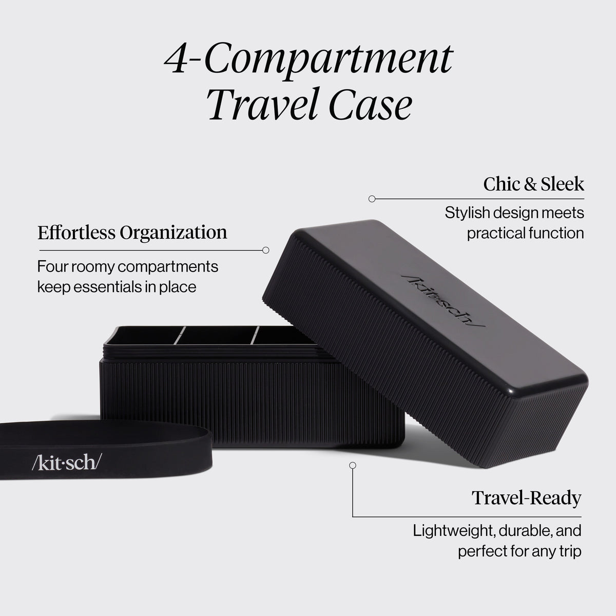 4-Compartment Travel Case - Black