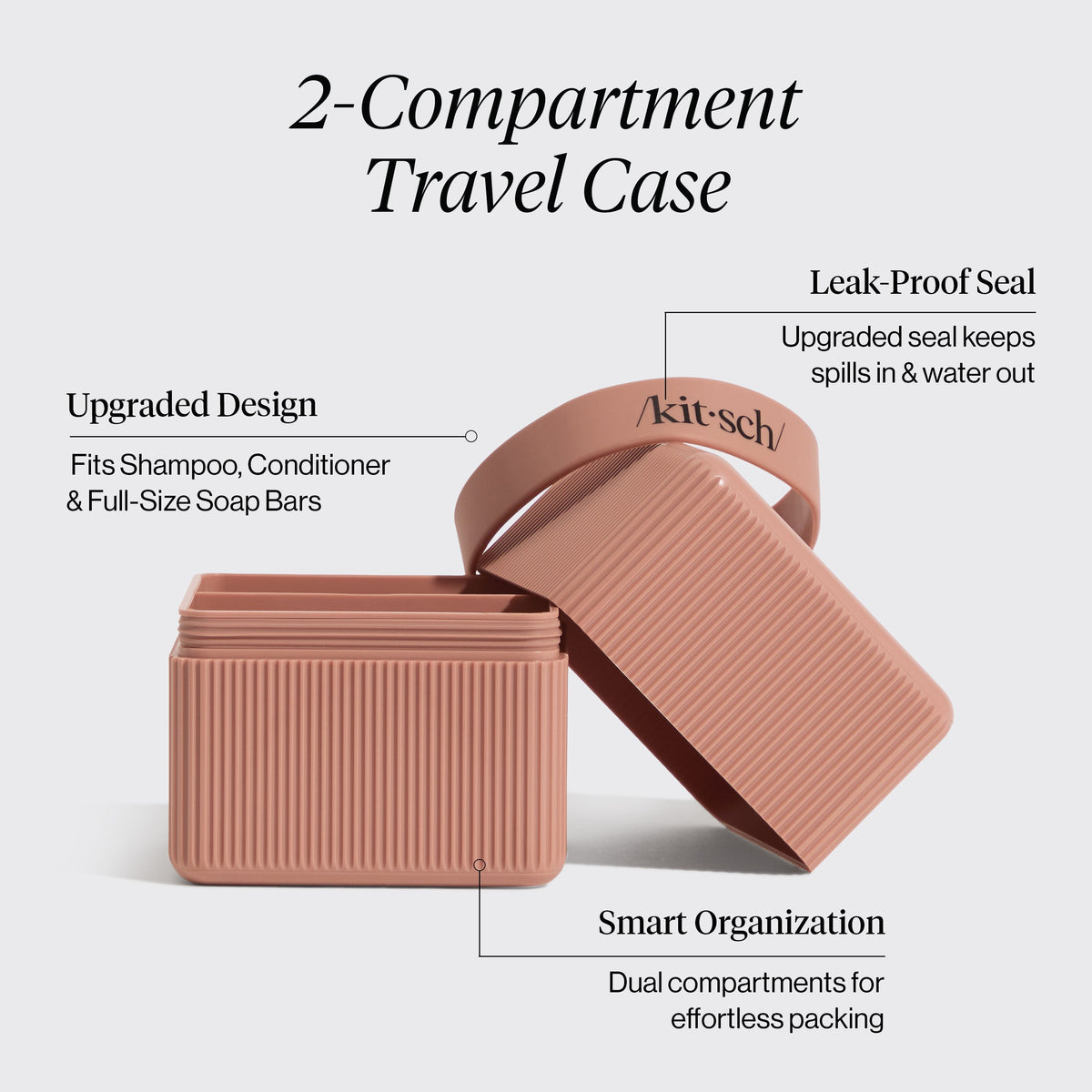 2-Compartment Travel Case - Terracotta