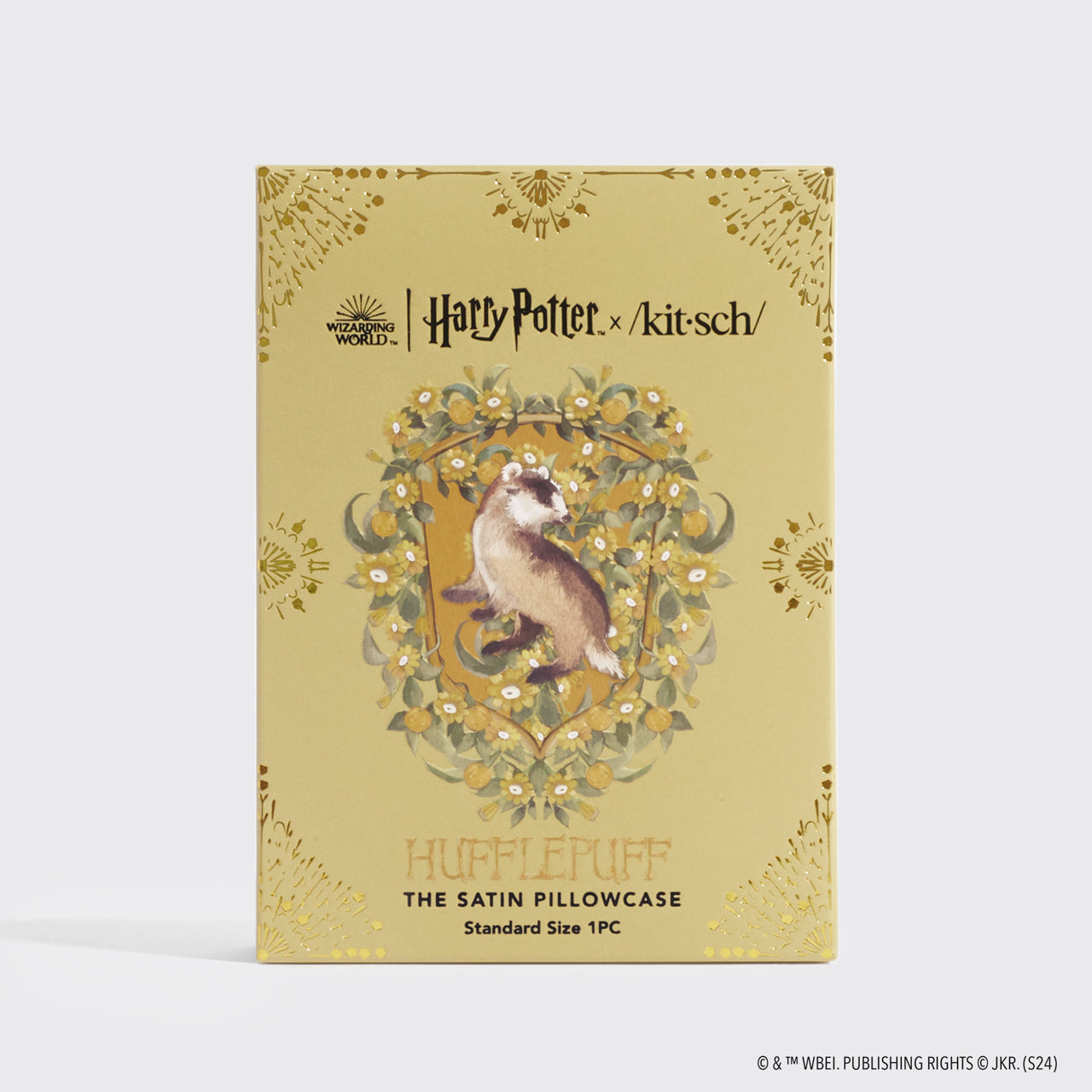 Kitsch x Harry Potter Satin Pillowcase in Hufflepuff 4 Pack