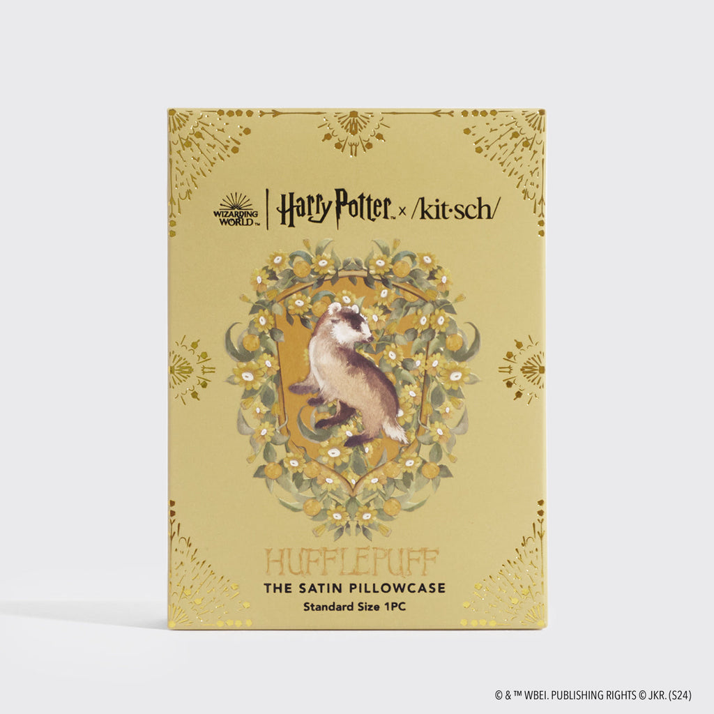Kitsch x Harry Potter Satin Pillowcase in Hufflepuff 2 Pack