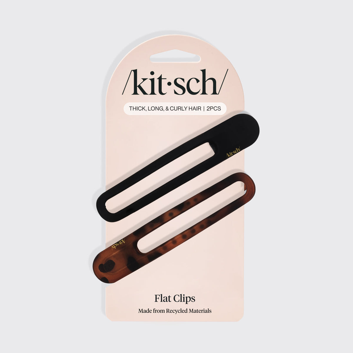 Black & Tort Curved Flat Lay Claw Clips 2pc Set