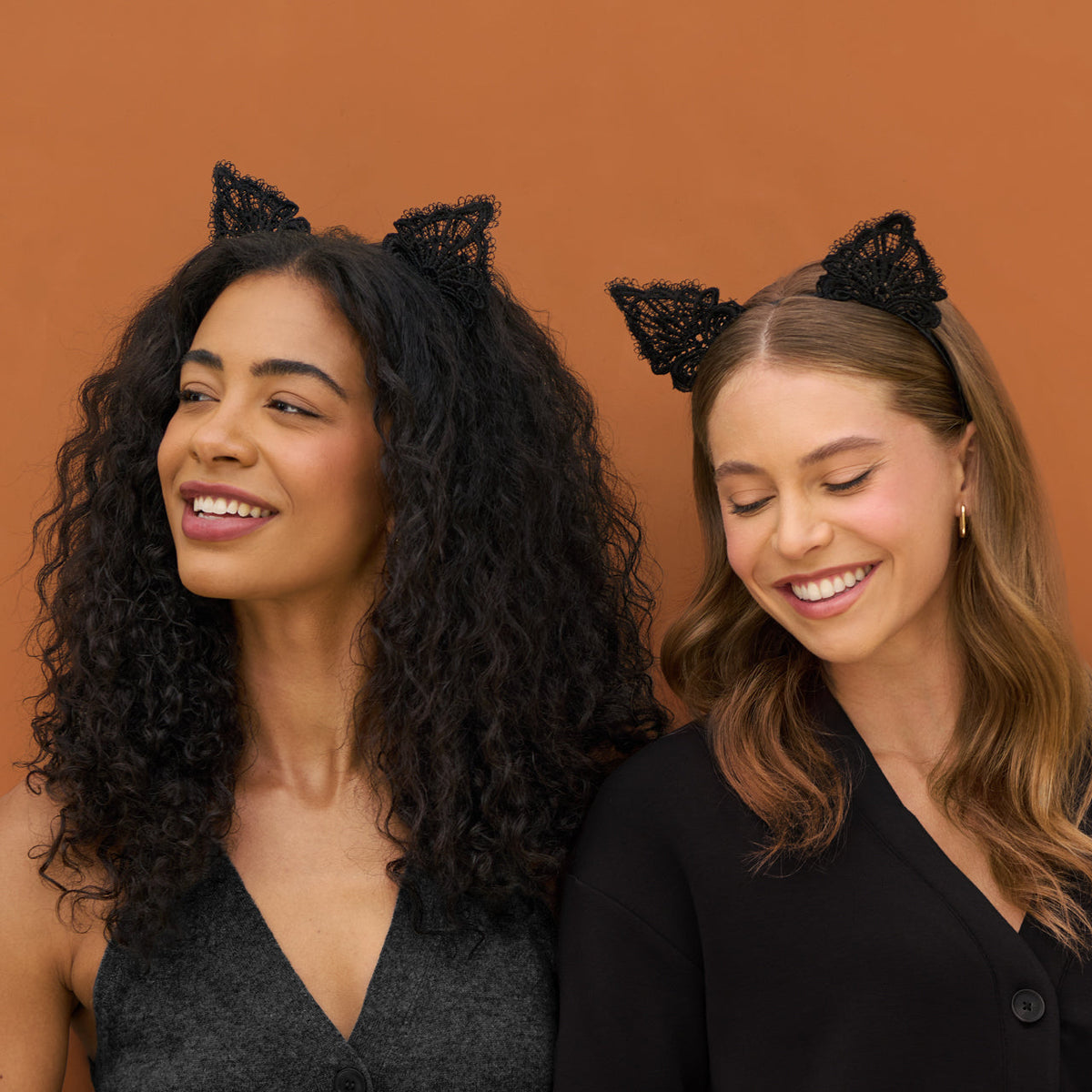 Black Cat Lace Headband & Mask
