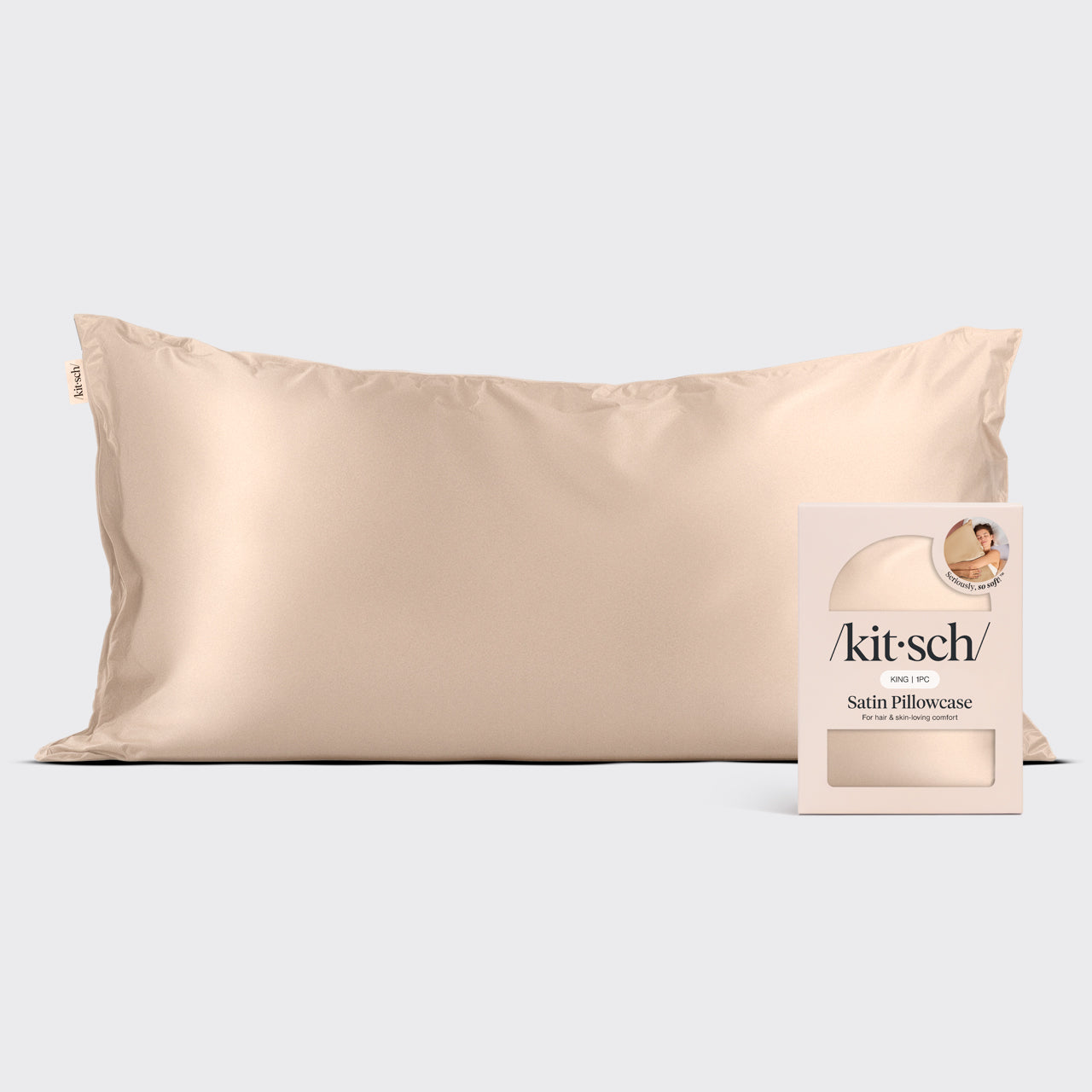 Satin Pillowcase in Champagne 2 Pack - King