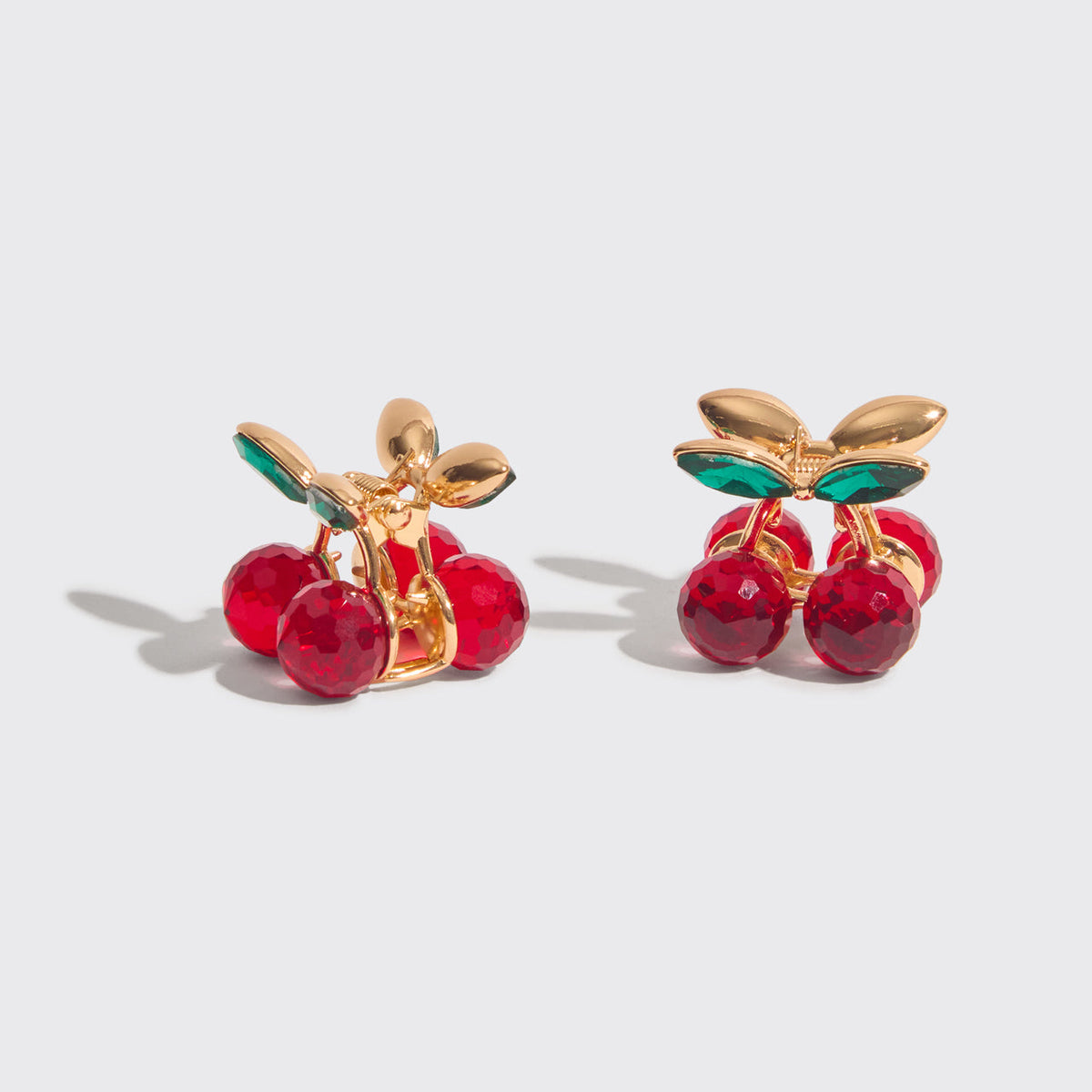 Cherry Rhinestone Claw Clips 2pc Set - Mini