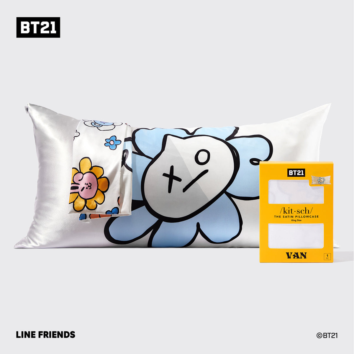 Kitsch x BT21 Satin Pillowcase in VAN - King