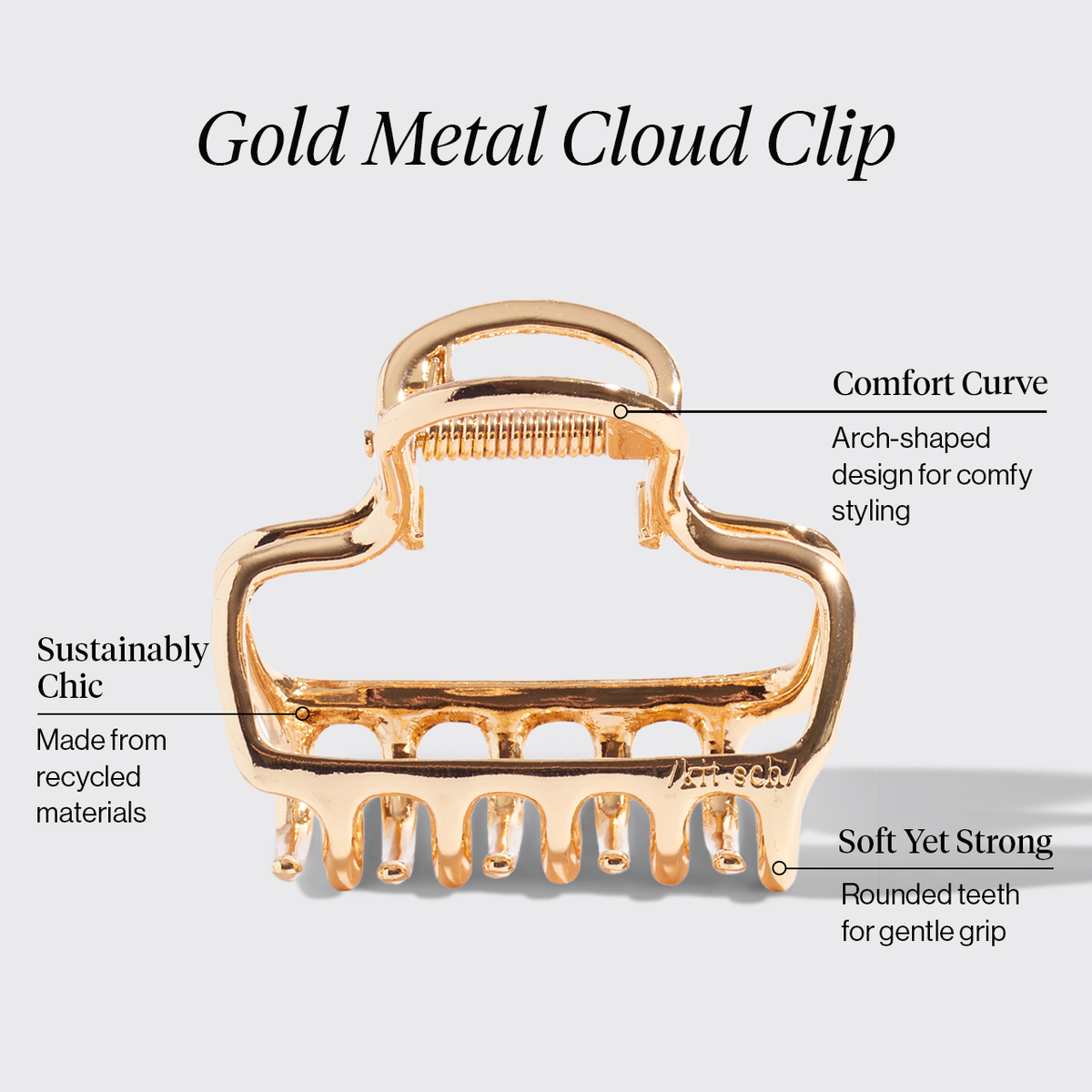 Gold Metal Cloud Claw Clip