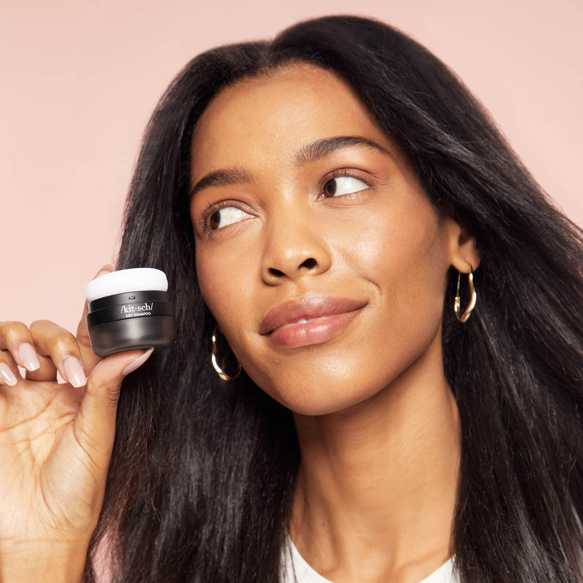 Dark Volumizing Rice Protein Dry Shampoo with Puff