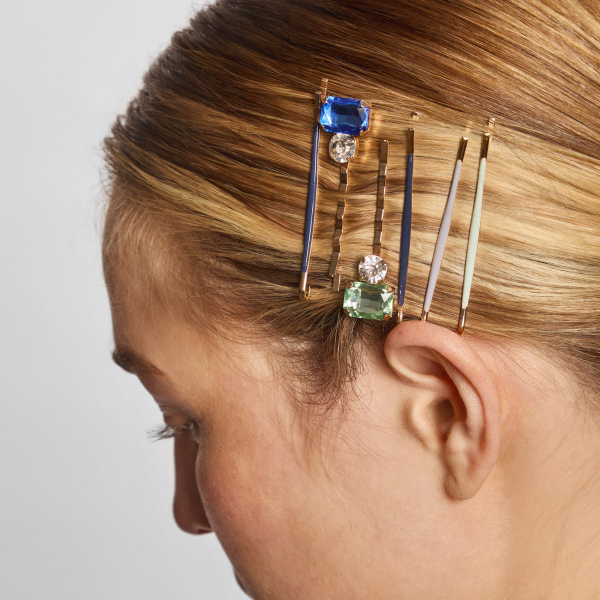 Garden Bouquet Cloud & Gem Bobby Pins 8pc Set