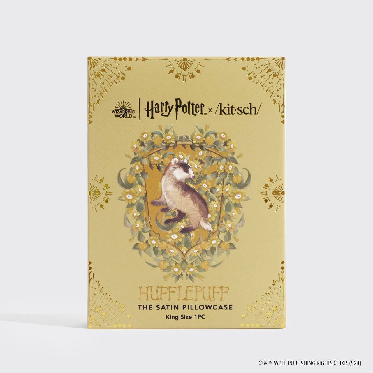 Kitsch x Harry Potter Satin Pillowcase in Hufflepuff 2 Pack - King