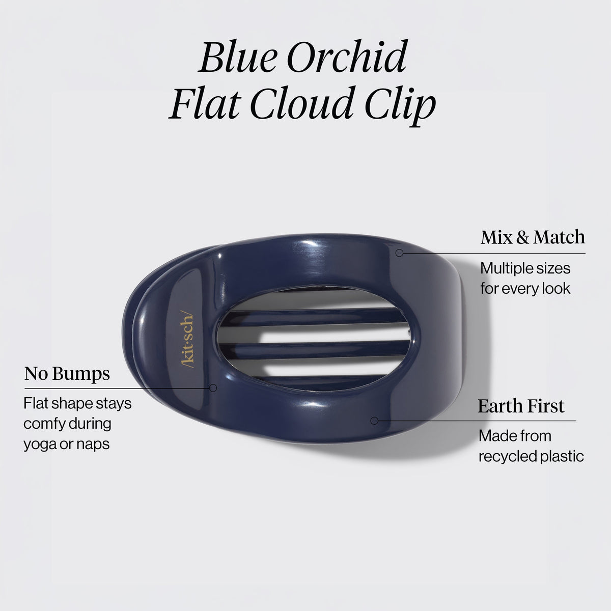 Blue Orchid Flat Cloud Clip - Large
