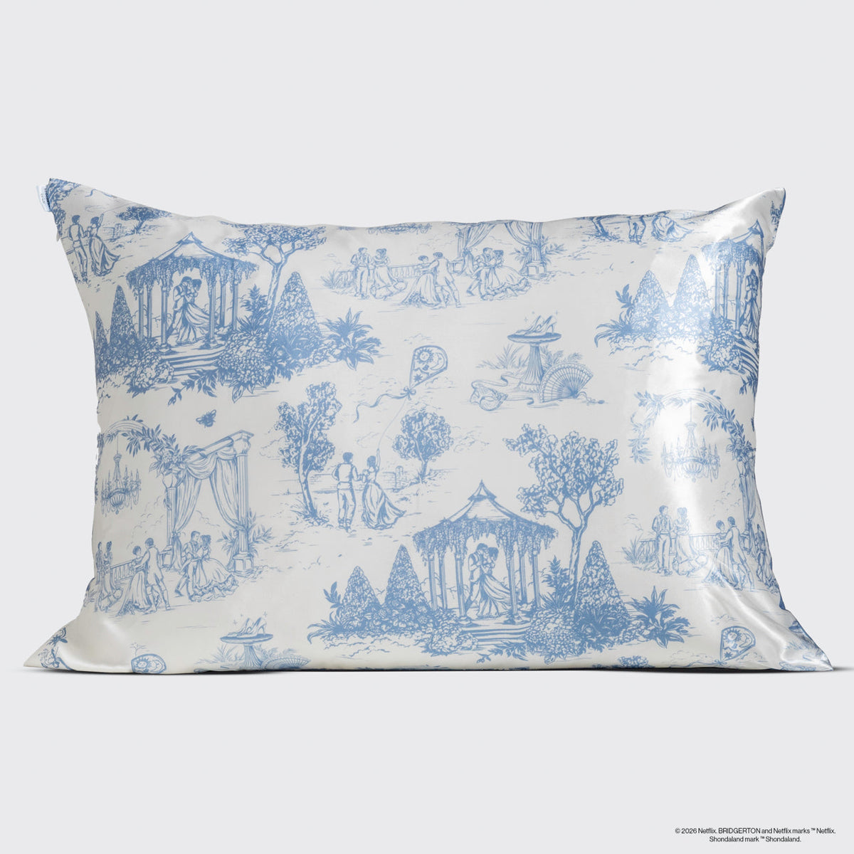 Bridgerton x Kitsch Satin Pillowcase in Garden Toile