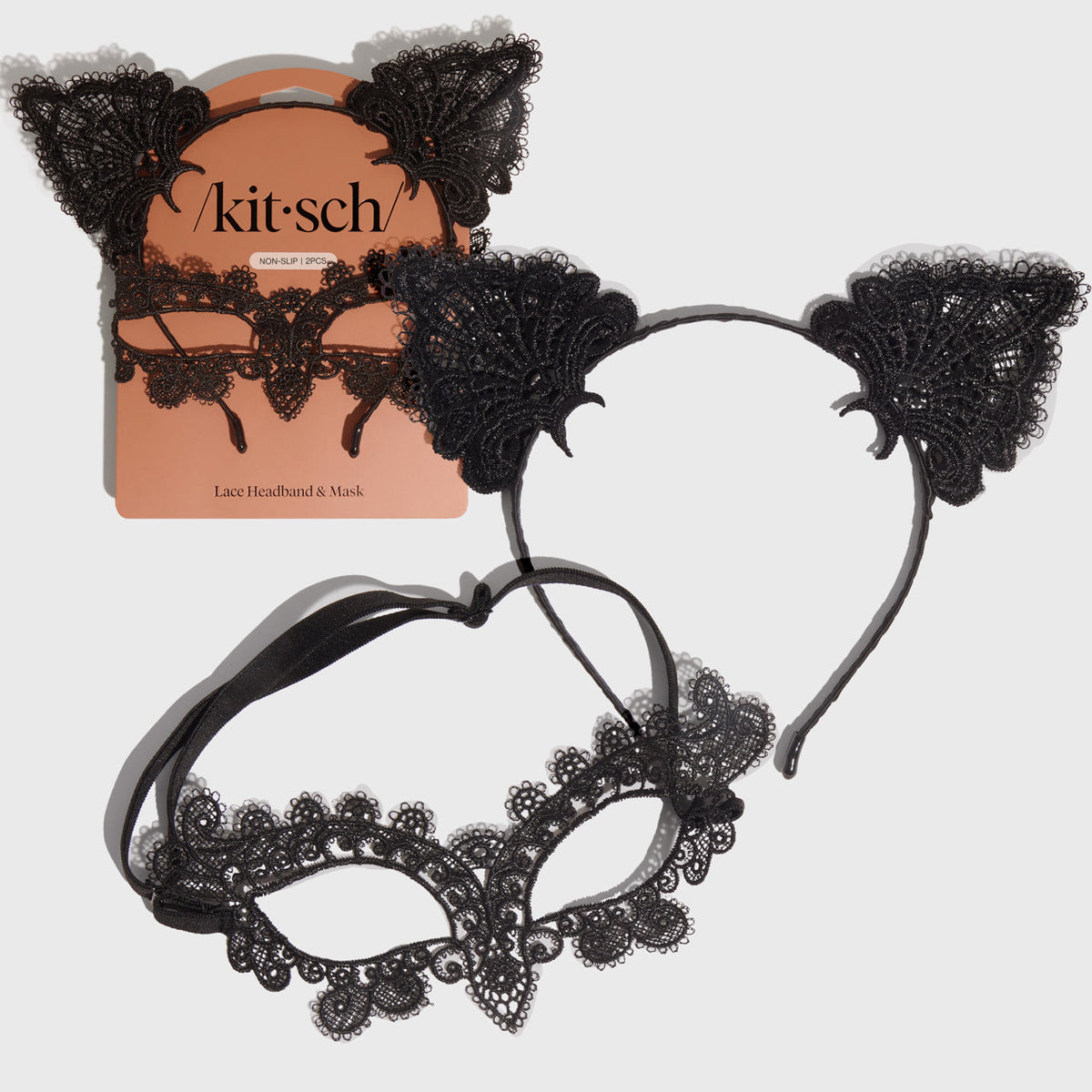 Black Cat Lace Headband & Mask
