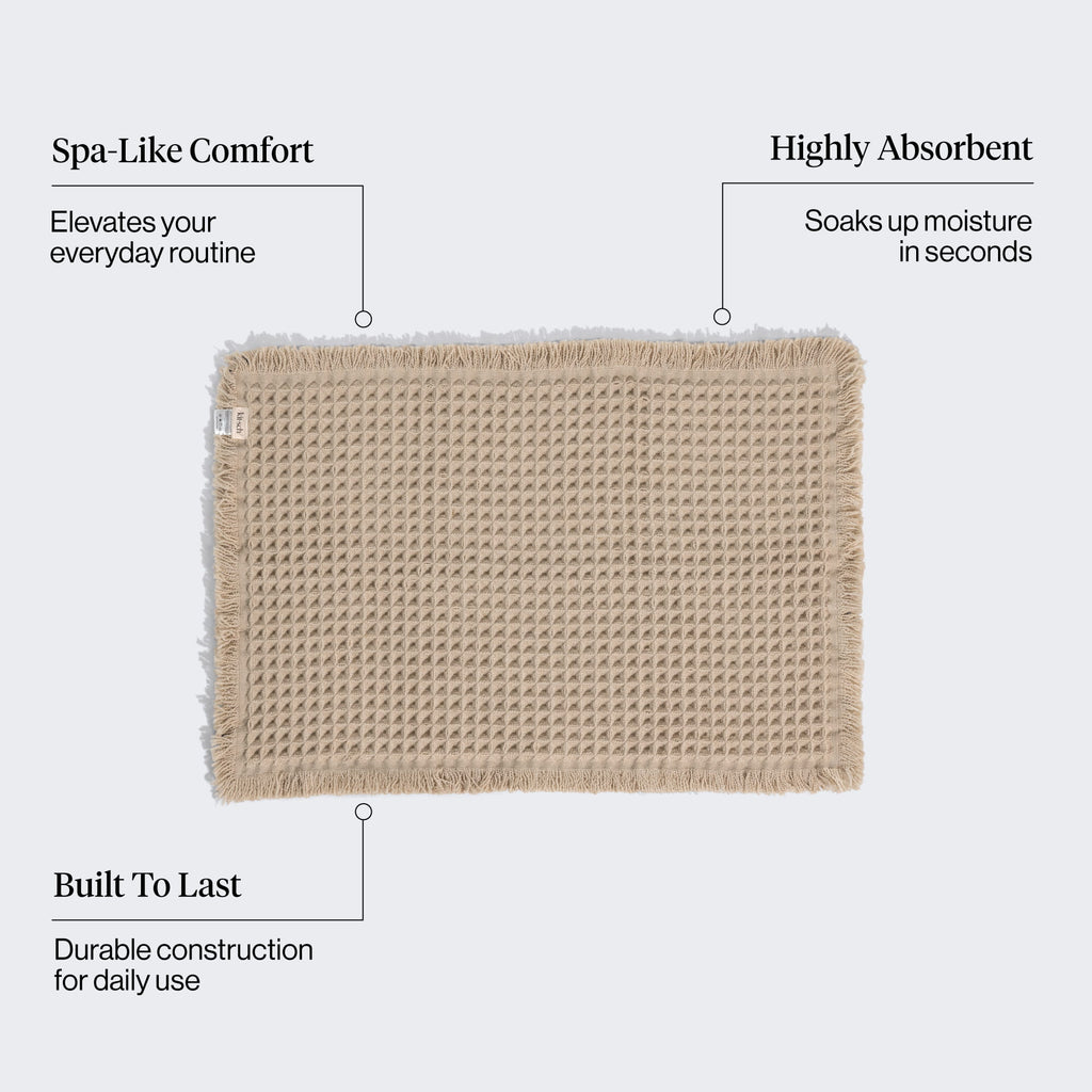 Quick-Dry Bath Mat in Camel