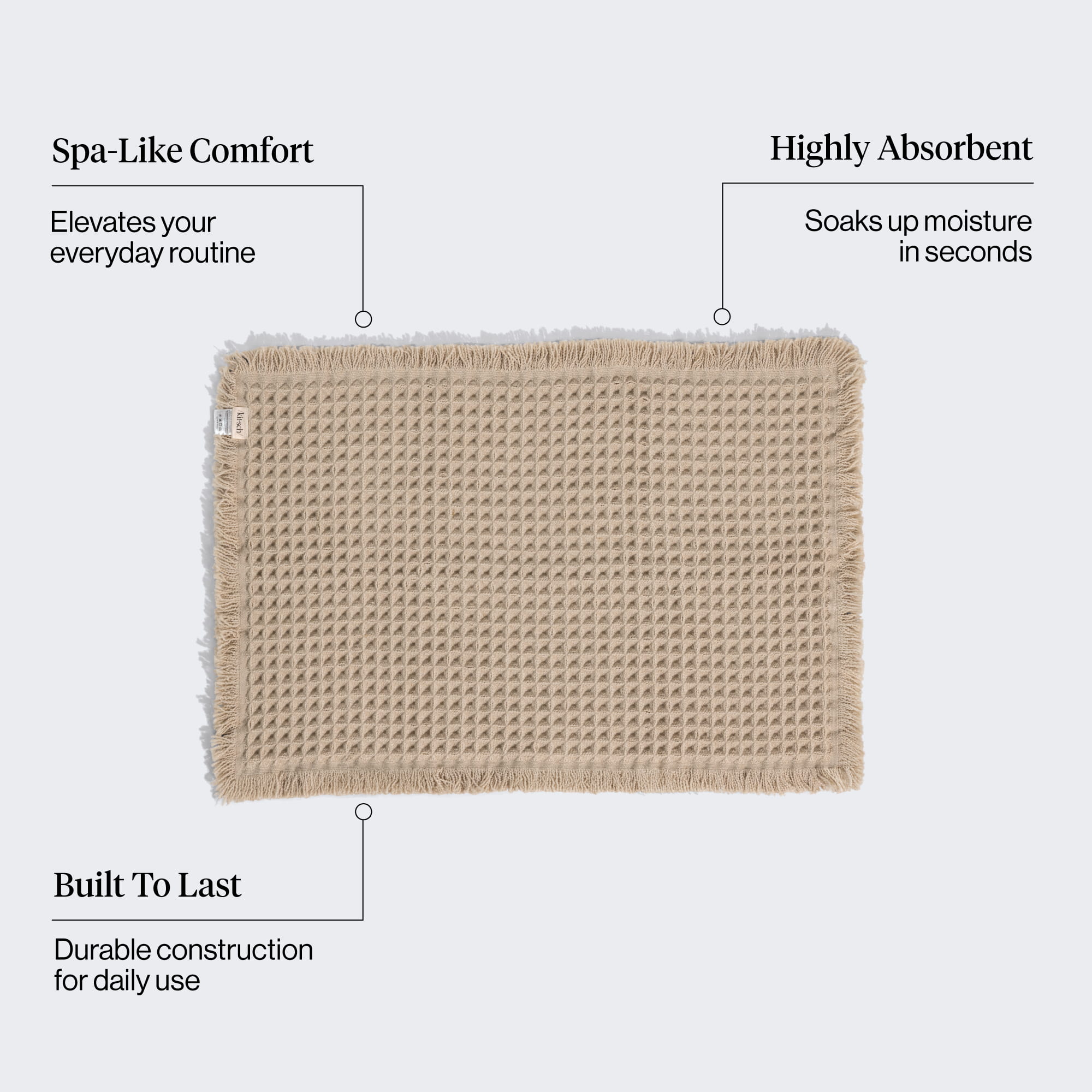 Quick-Dry Bath Mat in Camel