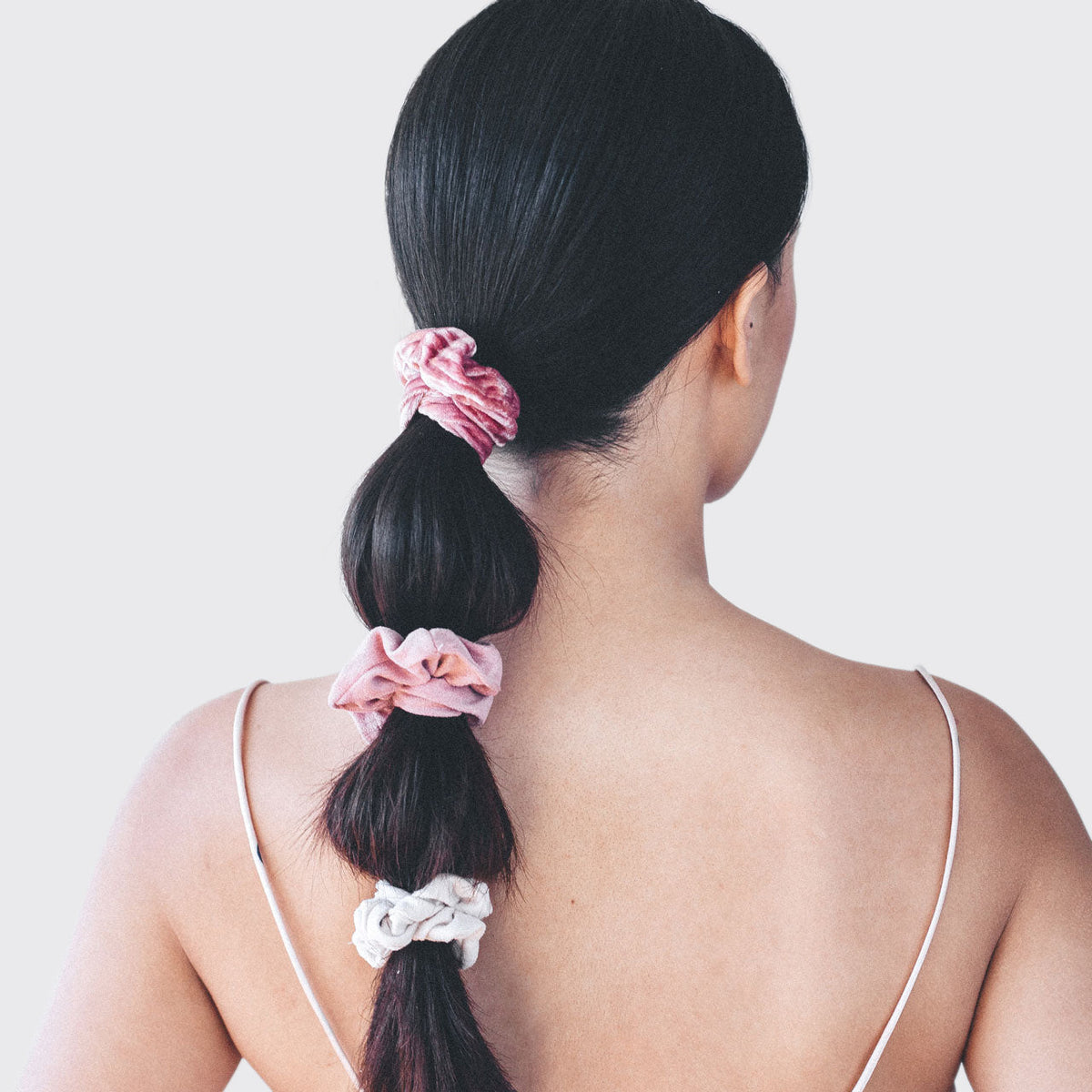 Blush & Mauve Velvet Scrunchies 5pc Set