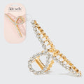 Gold Metal Rhinestone Loop Claw Clip